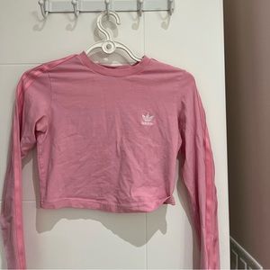 Pink adidas long sleeve crop top